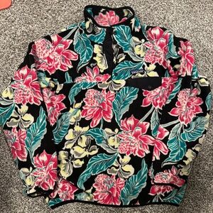 Rare Patagonia Synchilla Snap-T Fleece Pullover- Manoa Floral Print Hawaiian